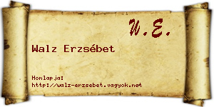 Walz Erzsébet névjegykártya